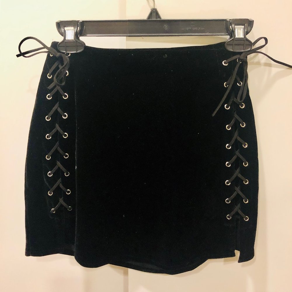 "By the Way" Faux Suede Black Skirt